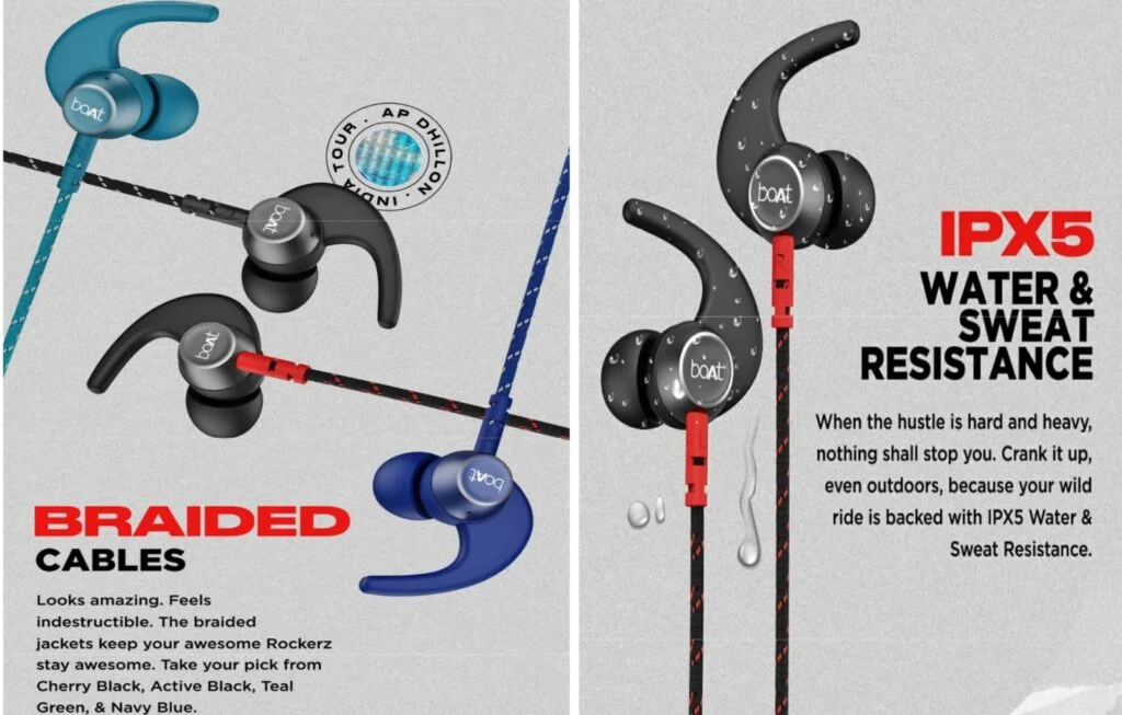 Boat Rockerz 333 Pro IPX5 Water & Sweat Resistance